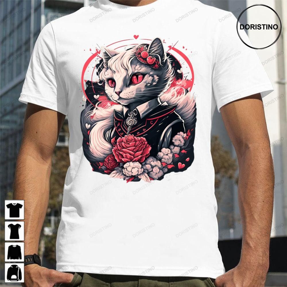 Cat Servant Valentine Cat Lady Cute And Romantic Illustration Limited Edition T-shirts